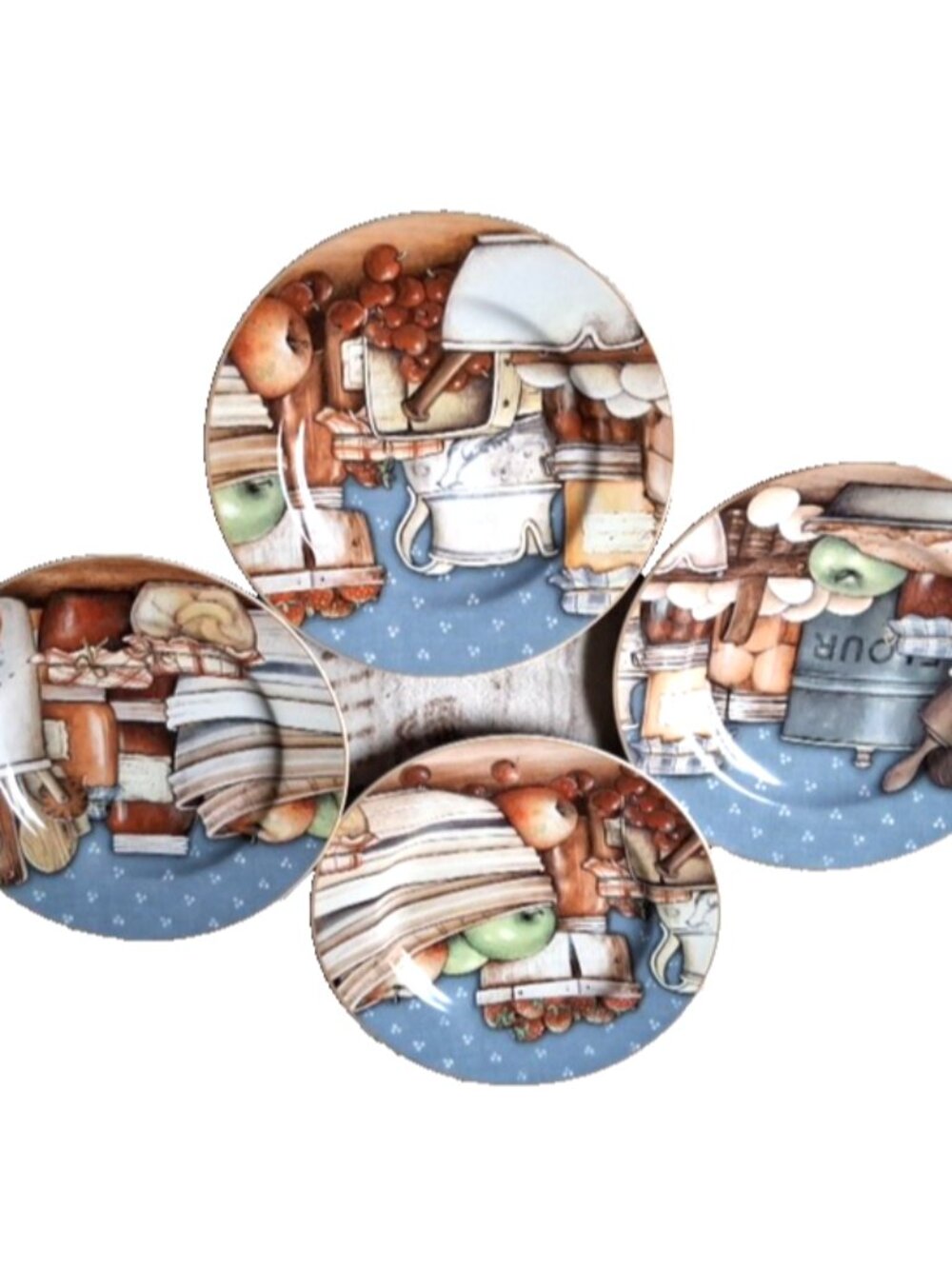 Salad/ Dessert Plates by David Carter Brown Set Of 4  " Pantry Crockery"  8 1/2"